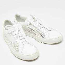 Common Projects White Leather and Mesh Achilles Sneakers Size 40