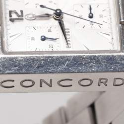 Concord Silver Guilloche Stainless Steel La Scala 14.H1.1371 Women's Wristwatch 30 mm