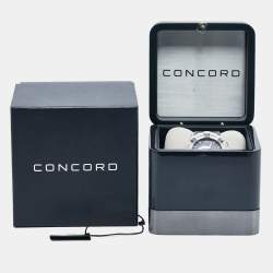 Concord Black 18k Rose Gold PVD Coated Stainless Steel Rubber C1 World Timer 01.6.78.1016 Men's Wristwatch 48 mm 