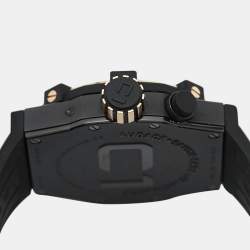 Concord Black 18k Rose Gold PVD Coated Stainless Steel Rubber C1 World Timer 01.6.78.1016 Men's Wristwatch 48 mm 