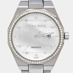 Concord Mother Of Pearl Diamond Stainless Steel Mariner 320274 Women's Wristwatch 30 mm