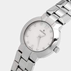 Pre Owned Concord White Mother Of Pearl Diamond Stainless Steel La Scala 14.G4.1846 Women's Wristwatch 25.80 mm