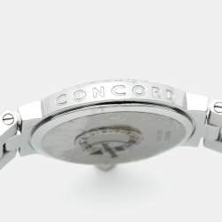 Pre Owned Concord La Scala 14.G4.1843 Powder Blue Dial Stainless Steel Diamond Women's Wristwatch 26 mm