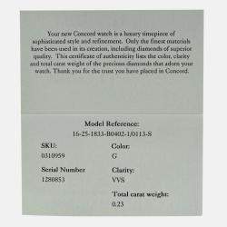 Pre Owned Concord Saratoga 16.25.1833S Quartz Diamond Gold Stainless Steel Women's Wristwatch 25mm