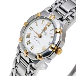 Pre Owned Concord White Two-Tone Stainless Steel Saratoga 115.73.287.G Women's Wristwatch 23 mm