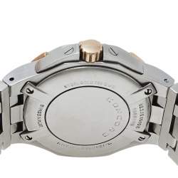 Pre Owned Concord Silver 18K Rose Gold & Stainless Steel Diamond Saratoga 02.3.15.1010 S Women's Wristwatch 35.50 mm