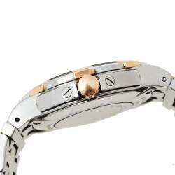 Pre Owned Concord Silver 18K Rose Gold & Stainless Steel Diamond Saratoga 02.3.15.1010 S Women's Wristwatch 35.50 mm