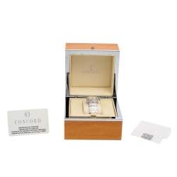 Pre Owned Concord Mother of Pearl Stainless Steel Diamonds Saratoga 14.E1.1855 S Women's Wristwatch 28 mm