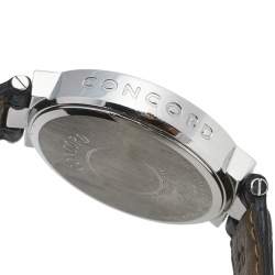 Concord Grey Stainless Steel Leather La Scala 14.C5.1891 Women's Wristwatch 38 mm