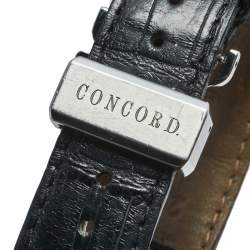Concord Grey Stainless Steel Leather La Scala 14.C5.1891 Women's Wristwatch 38 mm