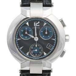 Concord Grey Stainless Steel Leather La Scala 14.C5.1891 Women's Wristwatch 38 mm