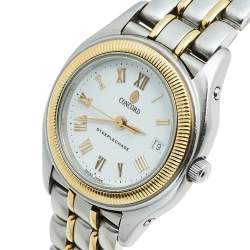 Pre Owned Concord White Two Tone Stainless Steel Steeplechase 15.36.260.4 Women's Wristwatch 26 mm