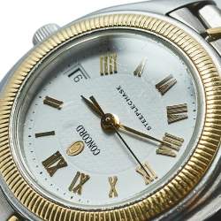 Pre Owned Concord White Two Tone Stainless Steel Steeplechase 15.36.260.4 Women's Wristwatch 26 mm
