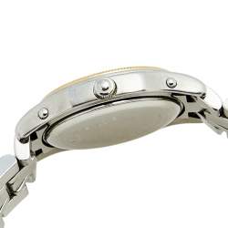 Pre Owned Concord White 18k Yellow Gold Stainless Steel Steeplechase 15.36.260 Women's Wristwatch 26 mm