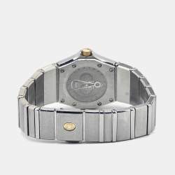 Pre Owned Concord White 18k Yellow Gold Stainless Steel Mariner 15.57.1500 Women's Wristwatch 27 mm