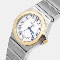 Pre Owned Concord White 18k Yellow Gold Stainless Steel Mariner 15.57.1500 Women's Wristwatch 27 mm
