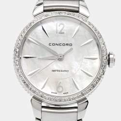 Pre Owned Concord Mother Of Pearl Stainless Steel Diamond Impresario CC.06.3.14.1120S Women's Wristwatch 32 mm