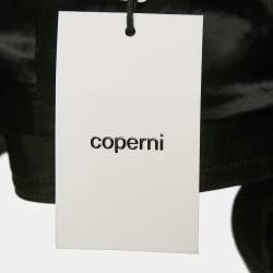 Coperni Black Faux Leather Cut-Out Cropped Biker Jacket S 