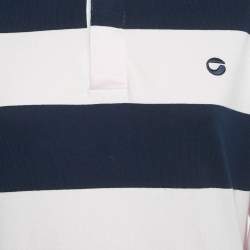 Pre Owned Coperni Pink /Navy Blue Striped Cotton Polo Bodysuit M