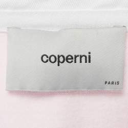 Pre Owned Coperni Pink /Navy Blue Striped Cotton Polo Bodysuit M