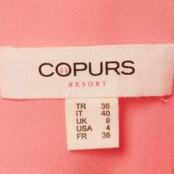 Pre Owned Copurs Pink Linen Blend Flared Felicia Midi Dress S