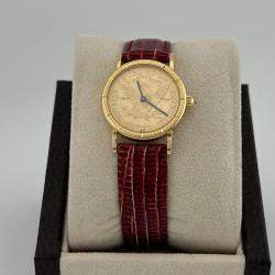 Pre Owned Corum $5 Gold Eagle-Liberty Coin Watch Automatic Gold 18k Yellow Gold Unisex Wristwatch 24 mm