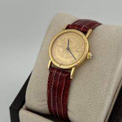 Pre Owned Corum $5 Gold Eagle-Liberty Coin Watch Automatic Gold 18k Yellow Gold Unisex Wristwatch 24 mm