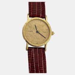 Pre Owned Corum $5 Gold Eagle-Liberty Coin Watch Automatic Gold 18k Yellow Gold Unisex Wristwatch 24 mm