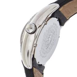 Corum White Stainless Steel & Leather Diamond Bubble 39.250.20 Women's Wristwatch 36 mm