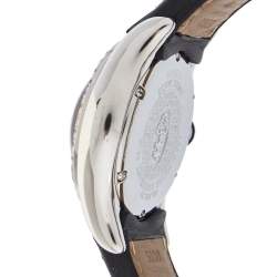 Corum White Stainless Steel & Leather Diamond Bubble 39.250.20 Women's Wristwatch 36 mm