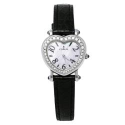 Corum Mother of Pearl Stainless Steel Diamonds Heart Beat 24.183.47 Women's Wristwatch 29.50 mm