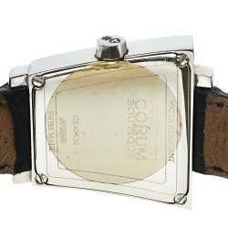 Corum Silver Stainless Steel Leather Trapeze 105.404.20 Women's Wristwatch 29 mm