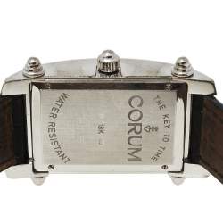 Pre Owned Corum Black 18K White Gold Diamond Pave Moonlight 38.121.69 Women's Wristwatch 25 mm