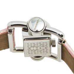 Pre Owned Corum Mother of Pearl Stainless Steel Crocodile Leather Diamond Horizontal 130.330.47 Women's Wristwatch 24 mm