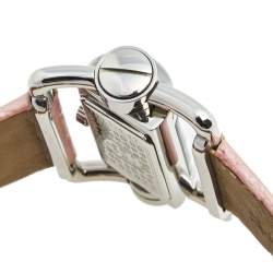 Pre Owned Corum Mother of Pearl Stainless Steel Crocodile Leather Diamond Horizontal 130.330.47 Women's Wristwatch 24 mm