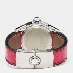 Pre Owned Corum Black Stainless Steel Leather Boutique Bubble 163.150.20 Women's Wristwatch 45 mm