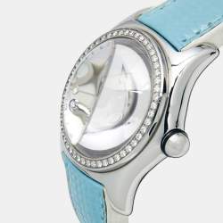 Pre Owned Corum Mother Of Pearl Stainless Steel Diamond Bubble 39.151.47 Women's Wristwatch 36 mm