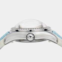 Pre Owned Corum Mother Of Pearl Stainless Steel Diamond Bubble 39.151.47 Women's Wristwatch 36 mm