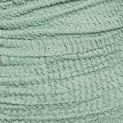 Pre Owned فستان كو كو أخضر مزخرف محبوك مجمع غير متماثل بدون حمالات مقاس صغير جداً (اكس سمول)