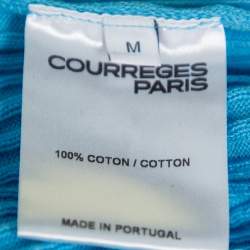 Courreges Paris Blue Rib Knit Turtleneck Sweater M