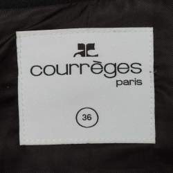 مملوكة مسبقًا Courreges Paris Black Stretch Crepe Suspender Crop Jacket S