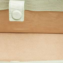 Pre Owned Cult Gaia Mint Green Lizard Embossed Leather Elora Clutch