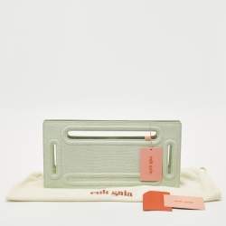 Pre Owned Cult Gaia Mint Green Lizard Embossed Leather Elora Clutch