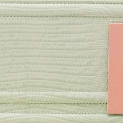 Pre Owned Cult Gaia Mint Green Lizard Embossed Leather Elora Clutch