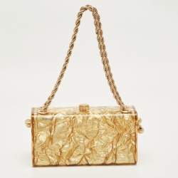 Pre Owned Cult Gaia Gold Acrylic Hajar Shoulder Bag