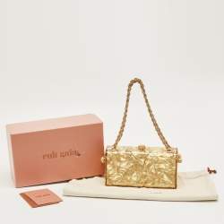 Pre Owned Cult Gaia Gold Acrylic Hajar Shoulder Bag