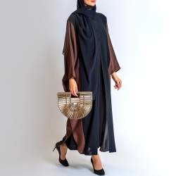 Pre Owned Cult Gaia Brown Bamboo Small Ark Clutch