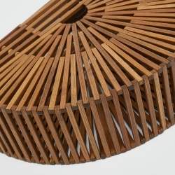 Pre Owned Cult Gaia Brown Bamboo Small Ark Clutch