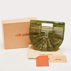 Pre Owned Cult Gaia Green Acrylic Mini Ark Clutch