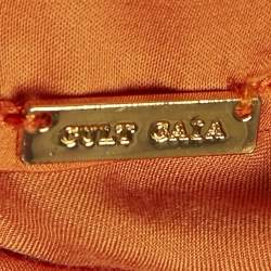 Cult Gaia Orange Viscose Blend Cut-Out Detail Midi Dress S